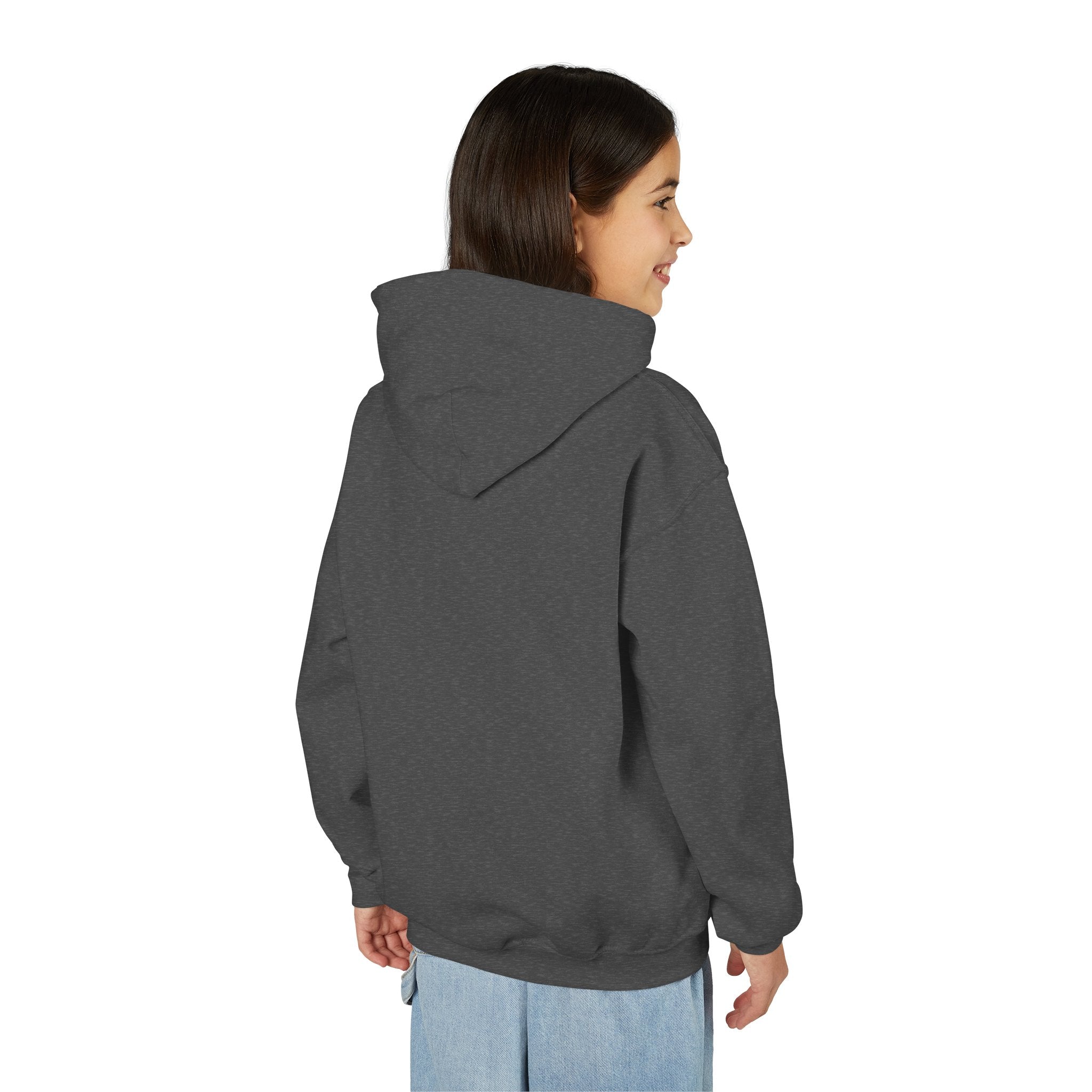 Youth Hoodie with Small Cross Chest Logo — Christian Kids Sweatshirt