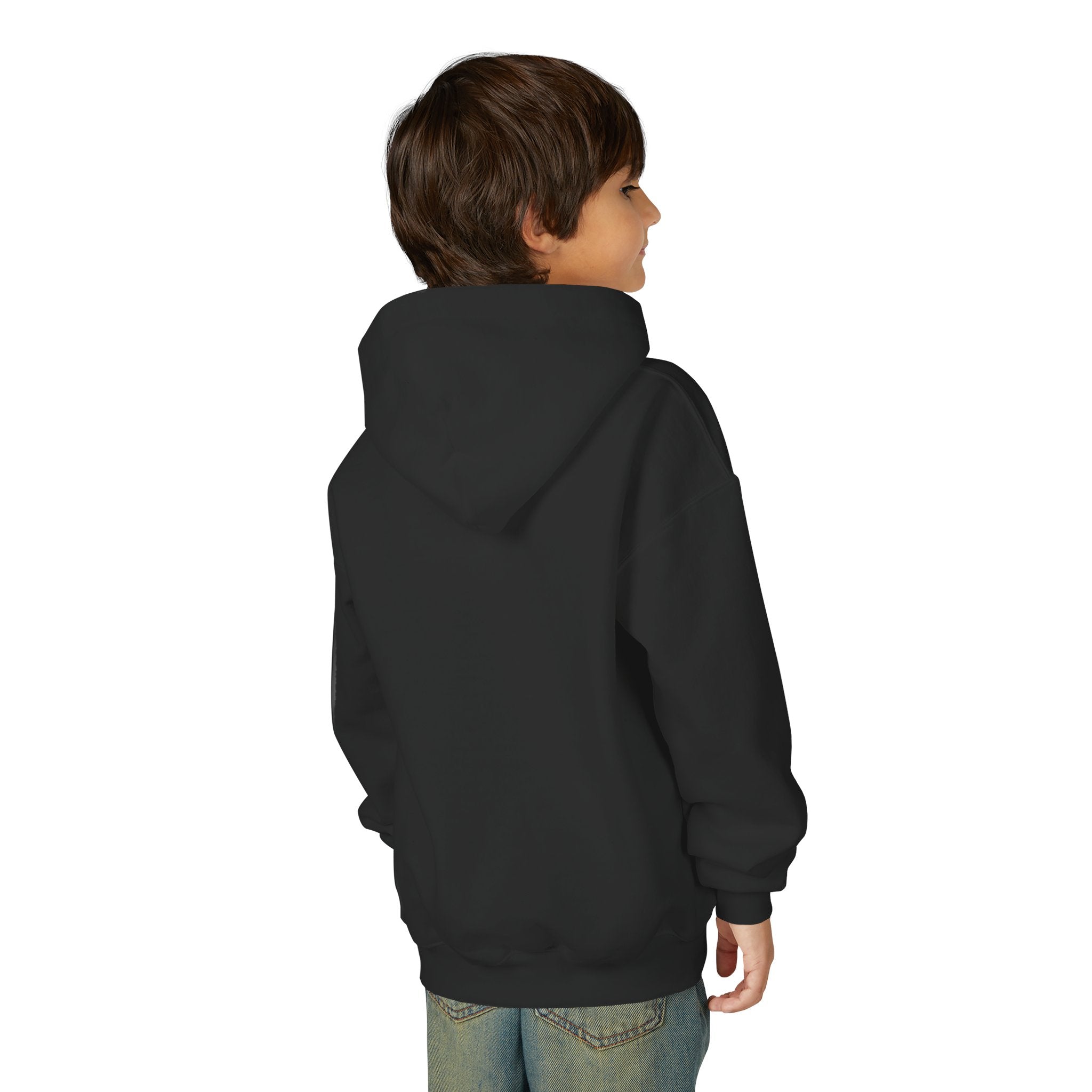 Youth Hoodie with Small Cross Chest Logo — Christian Kids Sweatshirt